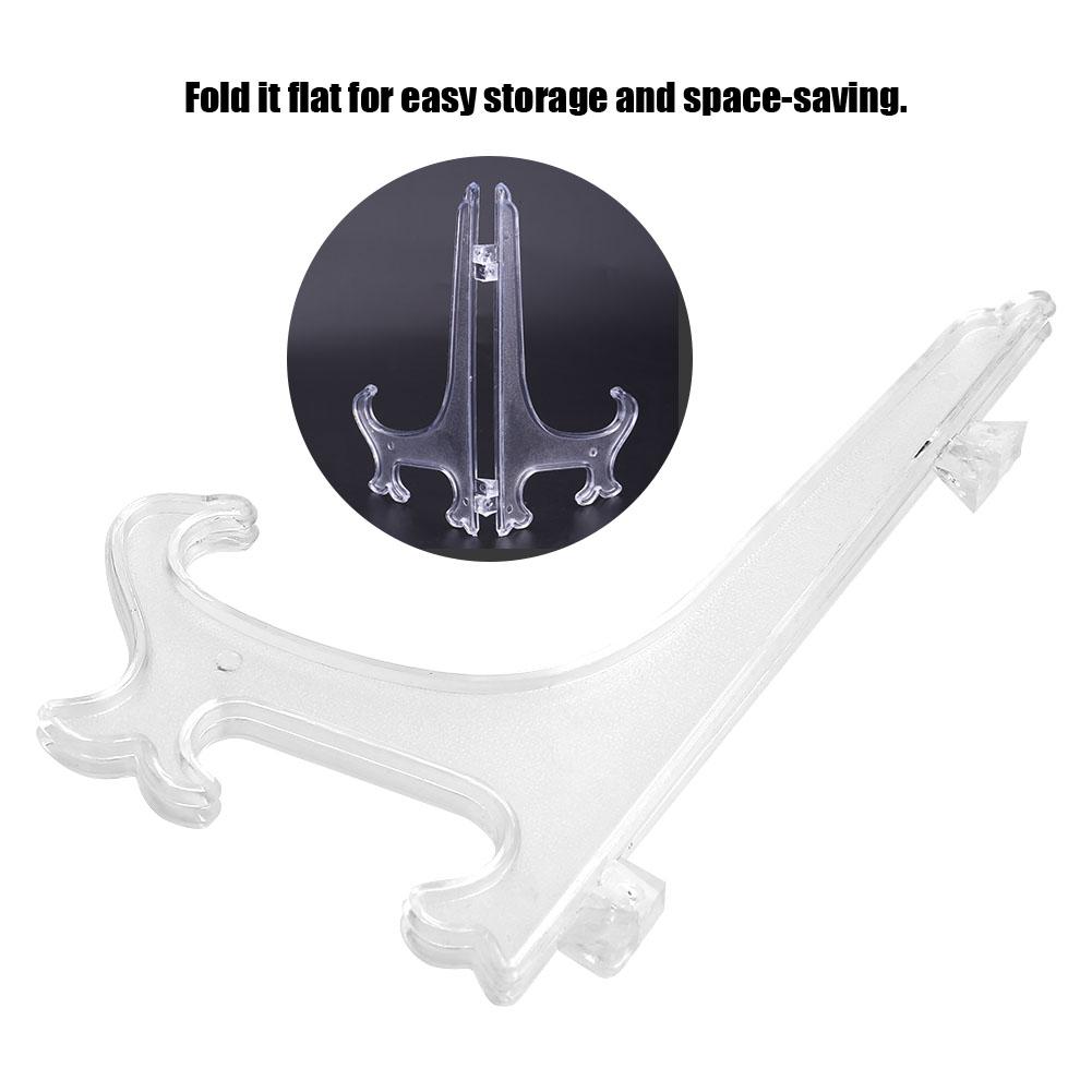 10pcs Folding White Plastic Plate Holders Dish Picture Frame Decorative Display Stand Rack