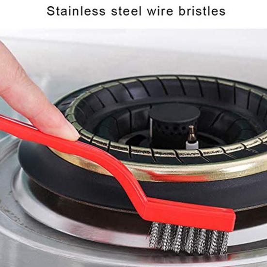 6ks/sada Sada drátěných kartáčů do úzkých prostorů Ergonomická dlouhá rukojeť Štětinový čisticí kartáč Kuchyň Koupelna Garáž Nástroj