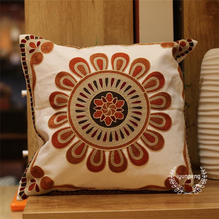 Modern Minimalist Style Embroidered Pillow Cushion Head Back Rest Pillow Sofa Pillow Cover