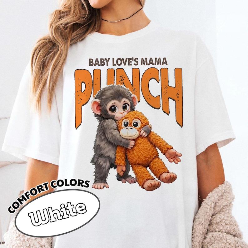 Monkey Punch Graphic Shirt Baby Monkey Holding Plush Toy Tee M