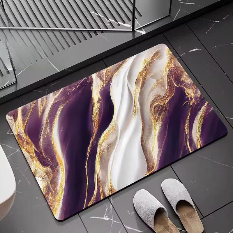 

Роскошный серый мраморный кухонный коврик, мягкий утолщенный кухонный коврик, водонепроницаемый нескользящий маслостойкий напольный коврик, коврик для бега 60*90CM
