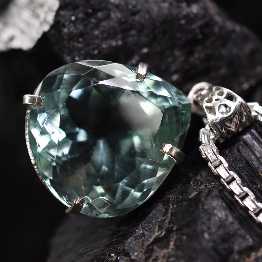 Lab Created 925 Starling Silver 74 Ct Perfect Pear Cut CERTIFIED Gems Pendant MY.PD-108-NS