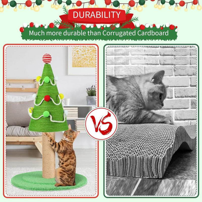 Weihnachtsbaum Katzenkratzbaum Cartoon Katze Kratzbaum Ästhetischer Baumschmuck Natursisal Katzenkratzbrett für Kätzchen