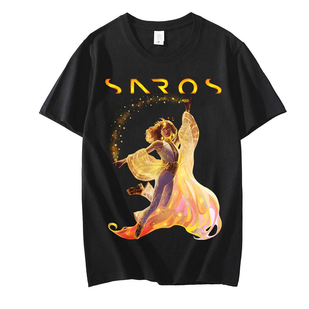 

Игровая футболка Saros с графическим принтом Хлопковые футболки Женские/мужские Унисекс Короткий рукав Одежда Удобная Круглый вырез Летние футболки XS