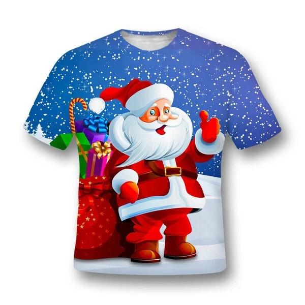 Santa Claus Short Sleeve 3D Printed Cool Christmas MenWomen Christmas T-shirt M