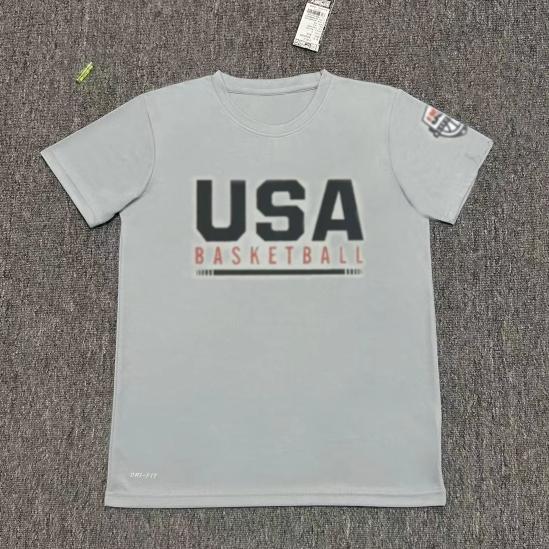 

2025 Новая футболка Команды мечты США Национальная баскетбольная тренировочная быстросохнущая с коротким рукавом для разминки, для бросков, уличная мода, топ 4XL