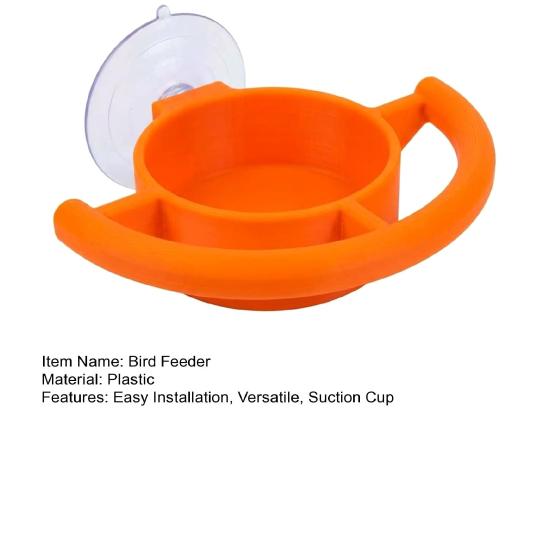 Window Suction Cup Bird Feeder Clear Plastic Tray for Fruit Jelly Seeds Easy Install Clean Outdoor Feeder for Backyard Bird Watching