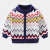 Thick Fleece Lined Striped Casual Sweater For Little Boys Kids