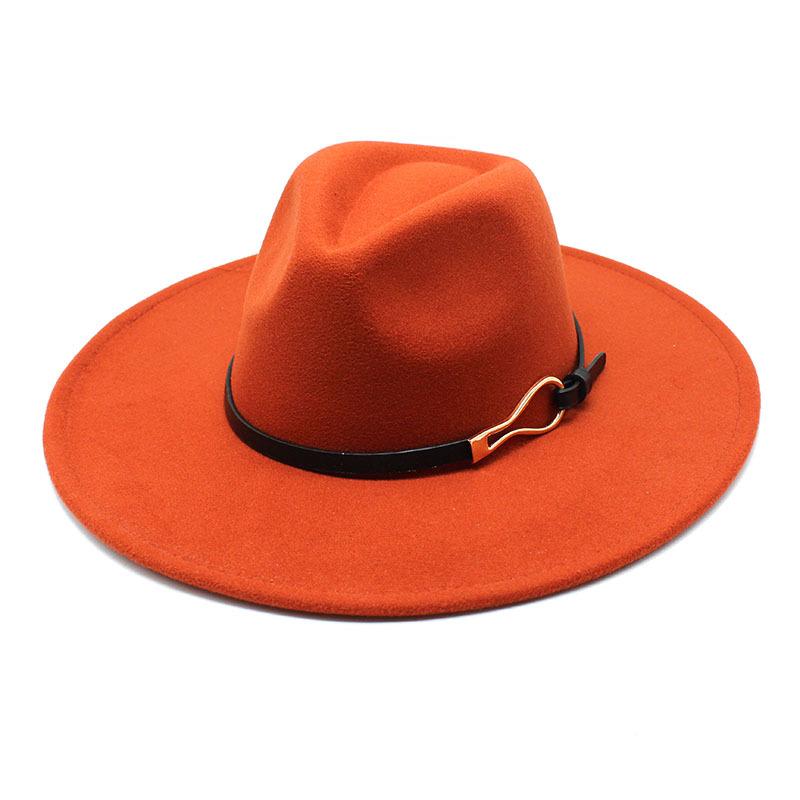 Big Eaves Peach Heart Bump Top Woolen Metal Buckle Top Hat Men'S And Women'S Jazz Hat British Felt Hat