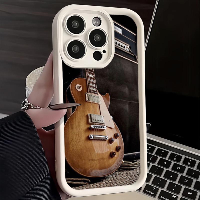 Phone Case for iPhone 17 Air 16E 15 16 Pro Max Guitar Retro Rock Music Cover 14 Plus 13 12 Mini Soft Shell Silicone Fundas