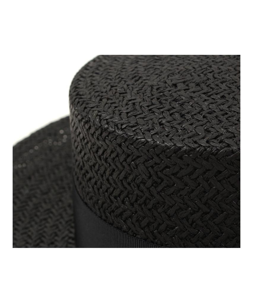 Black Flat Panama Hat