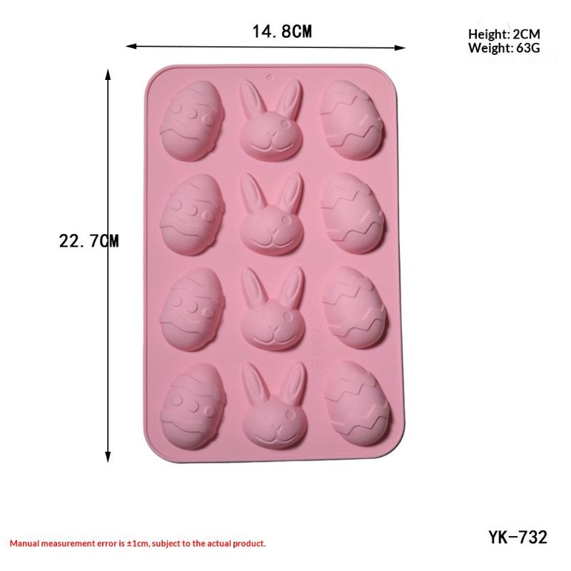 Easter Bunny Egg Shaped Silicone Cake Cookies Mold Chocolate Candy Baking Tool For Easter Kids Birthday Party Diy Decoration