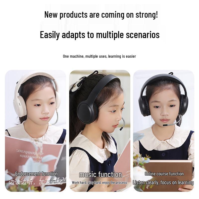 Kids Wireless Over-Ear Bluetooth Headphones with Learning Monitor and Long Battery Life