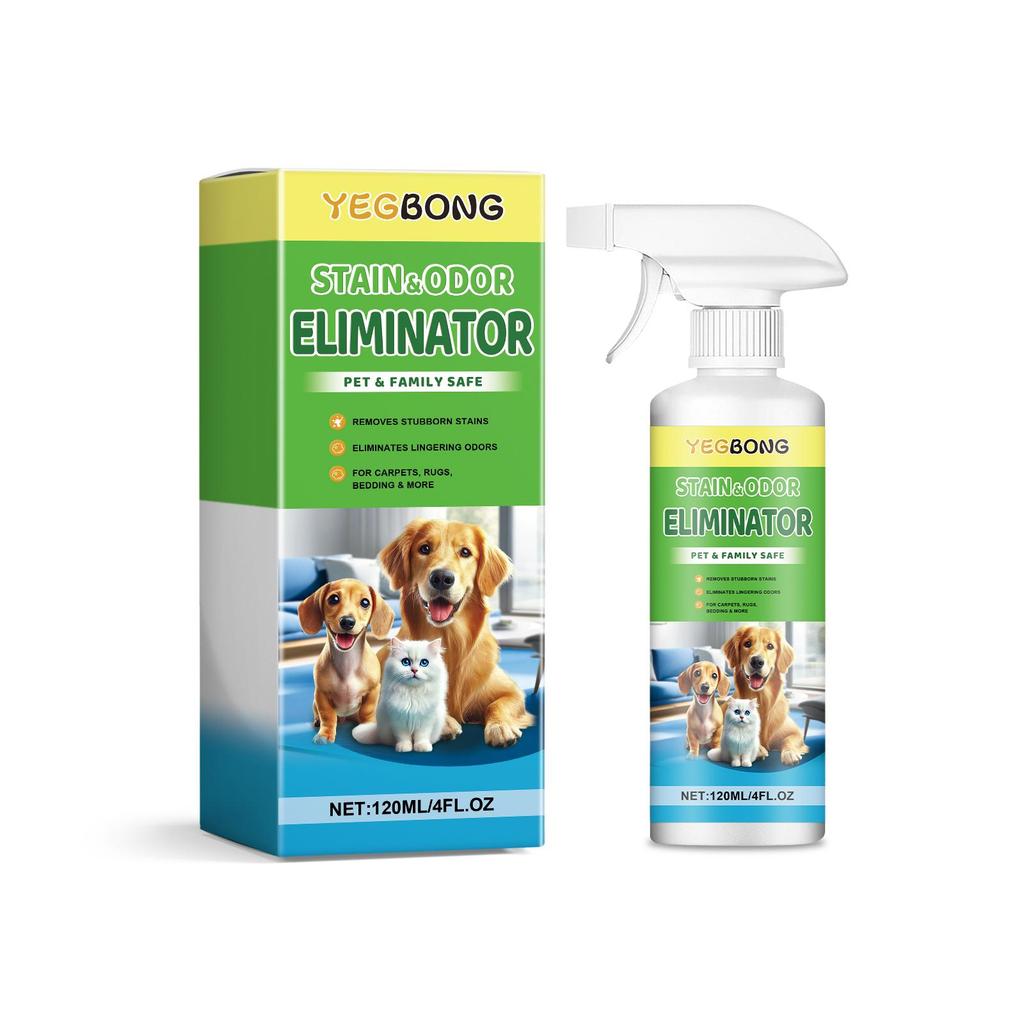 Yegbong Pet Stain Remover for Cats and Dogs - Cleans Pet Stains, Urine, Food Grease, Pet Mucus, and Saliva, 120ml