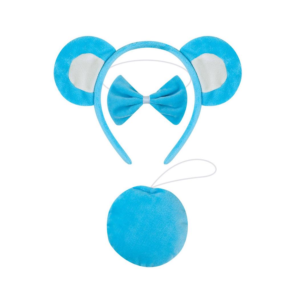 Cartoon Bear Ears Headband Bows Tie Mini Skirt Fashionable Soft Fabric Hair Accessory for Women and Kids