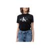 Calvin Klein Round Neck Straight Fit Letter Print Short Sleeve T-Shirt Women Tops Black J20J219142-BEH