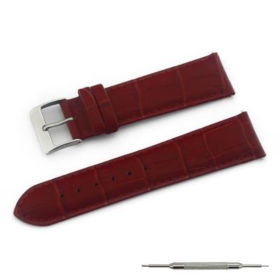 CASSIS AVALLON 20mm Red Calfskin Embossed Watch Strap with Waterproof Backing, Replacement Tool Included, D1022238083020