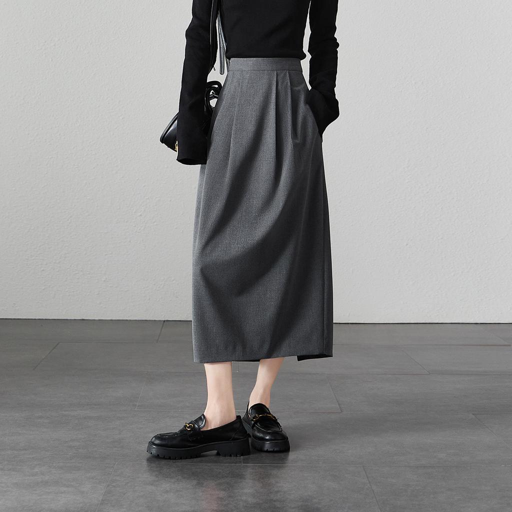 High waisted suit split skirt