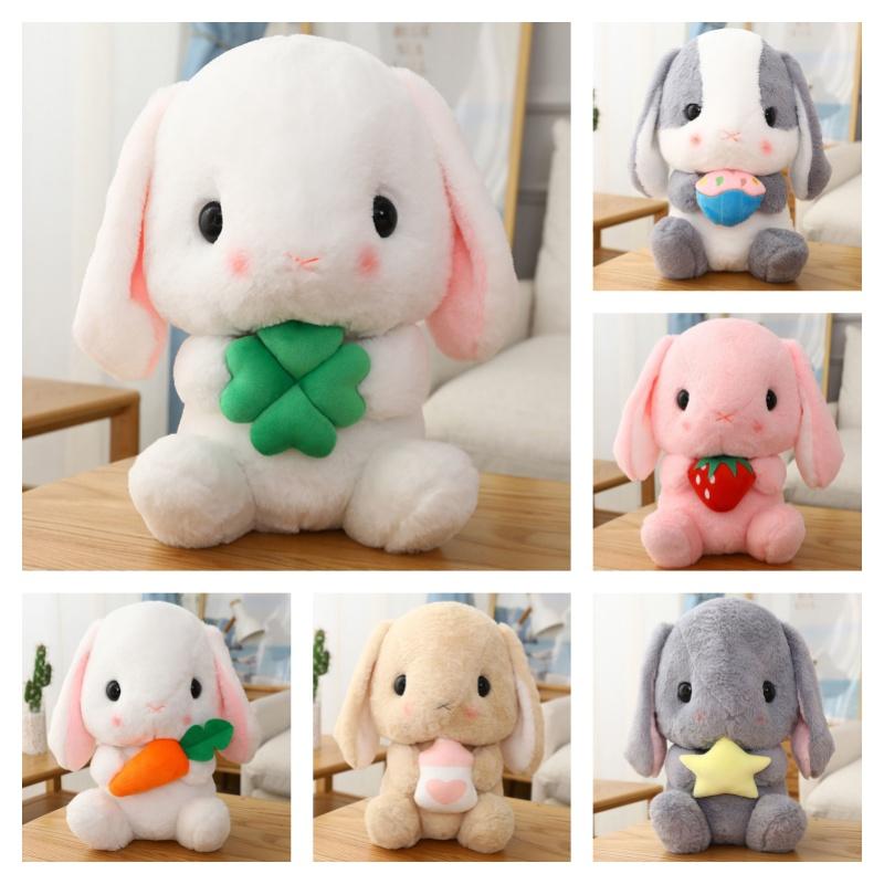 Cute Cartoon Clover Bunny Plush Toy Wholesale Easter Doll With Customizable Design Rabbit Stuffed Animal Gift Characters)