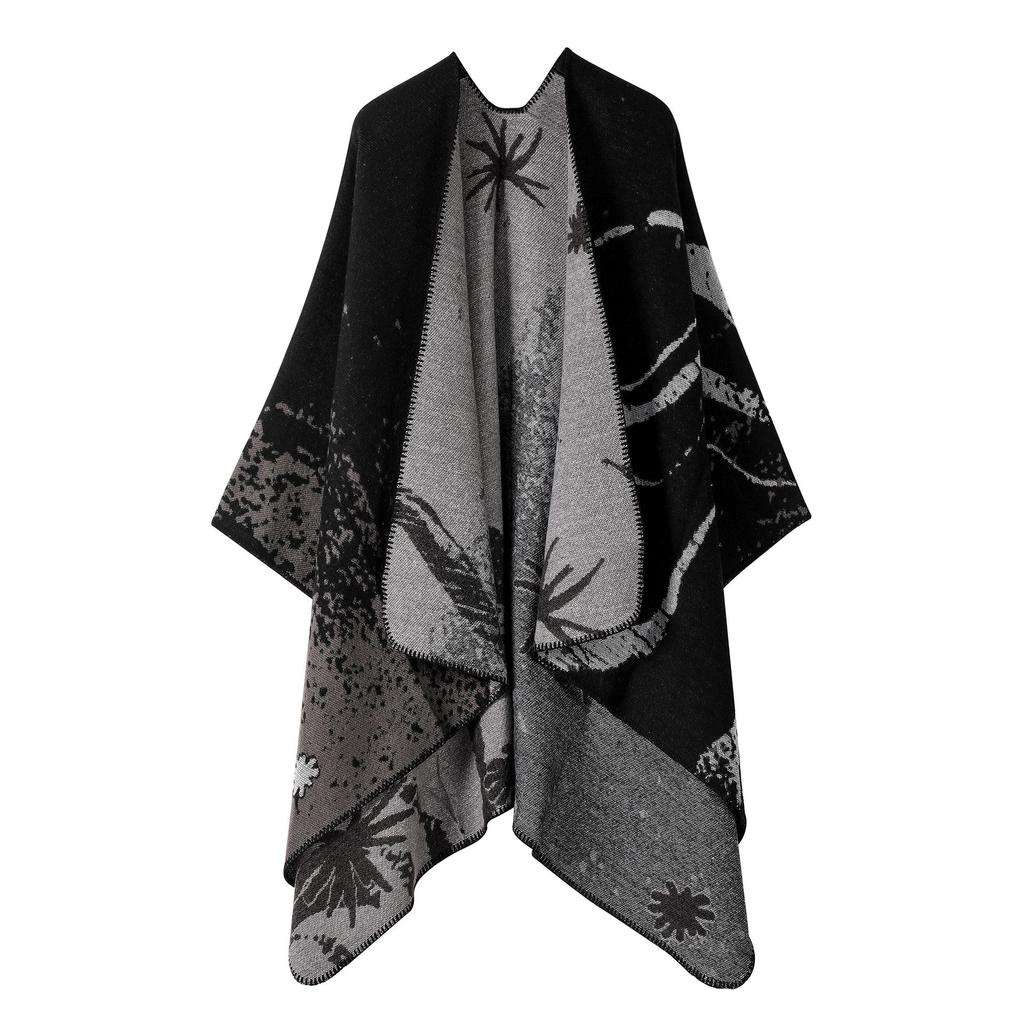 Yunnan Ethnic Style Double-Sided Shawl Cape Warm Scarf Cloak
