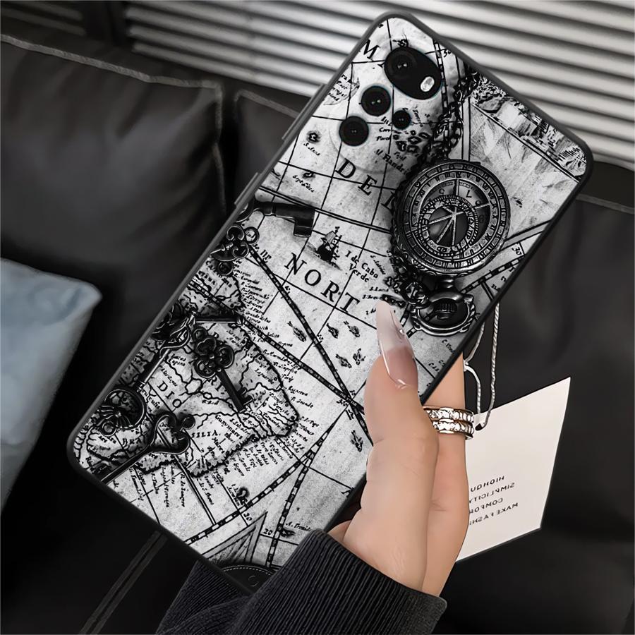 

Retro Map Table Phone Cover Case for Motorola Moto G52 Edge 20 Pro 30 Lite G51 G73 G32 G50 G53 G30 G60s G22 Edge40 G71 Motorola Edge 30 Pro