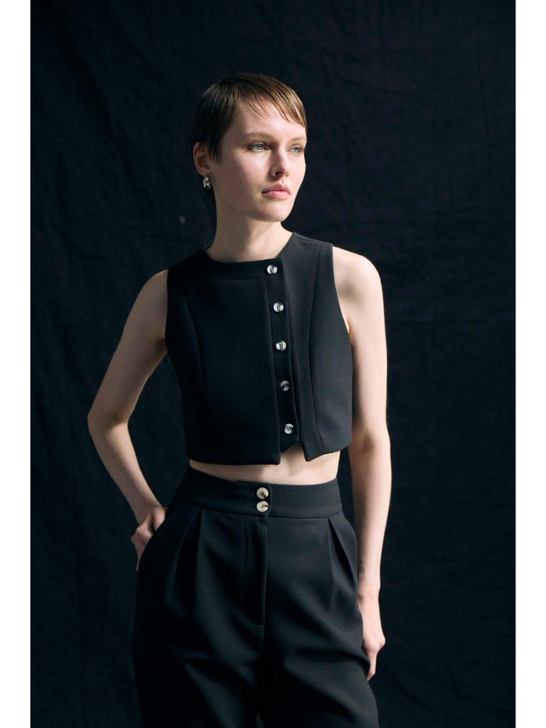 Europäische & Amerikanische Damenmode 2024 Frühling/Sommer Ärmelloses Top & Hochtaillierte Cropped-Hose Set