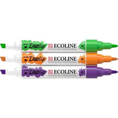 Felt-tip Pens - Talens - Ecoline - Secondary Colors Set - 3 Pieces - Bullet and Chisel Tip