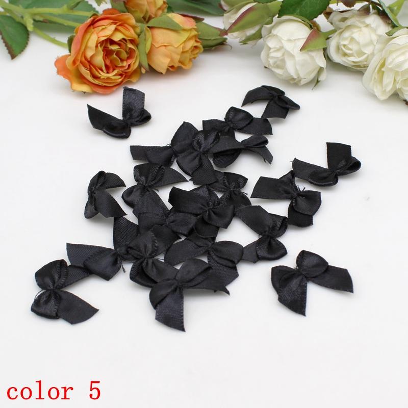 50-100Pcs/Pack 2*2.5cm Small Dacron Ribbon Bow Flower Craft Decoration Handwork DIY Party Decoration Colored Ribbon Bows