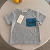Kids Summer Short Sleeve T Shirt Cotton Casual Pocket Tee for Boys and Girls