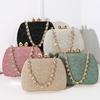High Quality Pu Square Clutch With Rhinestone Heart Decor For Party And Night Out