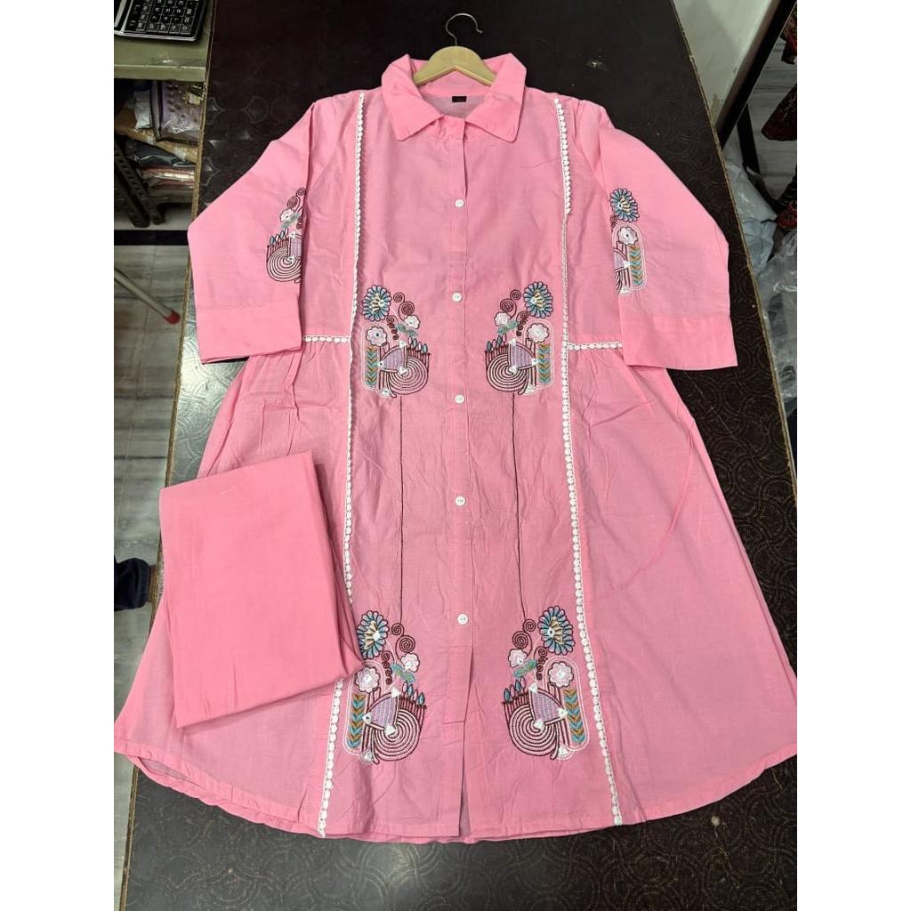 Indian Women Cotton Top Kurti Pant Set Bollywood Designer Ethnic Kurta Cord Set