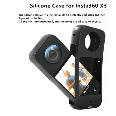 Funda de silicona para cámara de acción panorámica Insta360 X3, funda protectora de silicona a prueba de polvo, funda de EVA anticaídas