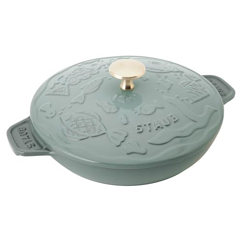 

[STAUB x minä perhonen] staub гаряча плита океан круглий 7,9 дюймів (20 см) евкаліпт латунна ручка специфікація mina perhonen обидві руки литий емальований неглибокий