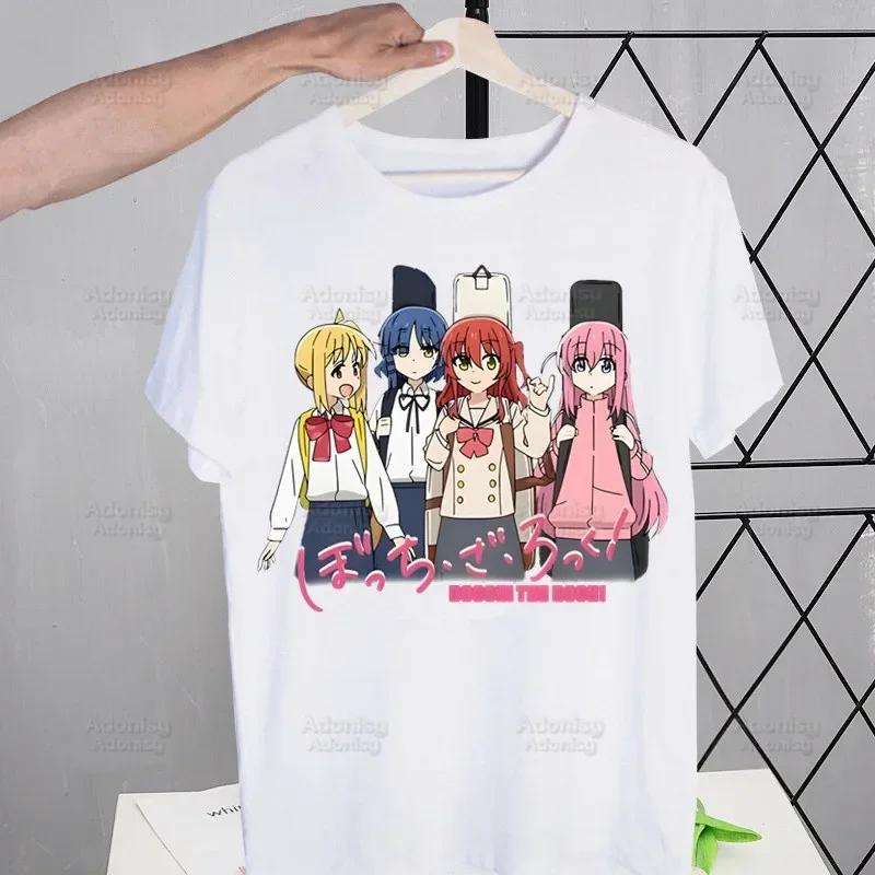Bocchi The Rock T-shirts Summer Men/Women Hip Hop Funny Print Kessoku Band Tshirt Hitori Gotou T Shirts Short Sleeve Tops