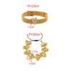 Asu Set of 4 Puffy Heart & Mesh Bracelets, Gold & Silver Stackable Minimalist Jewelry