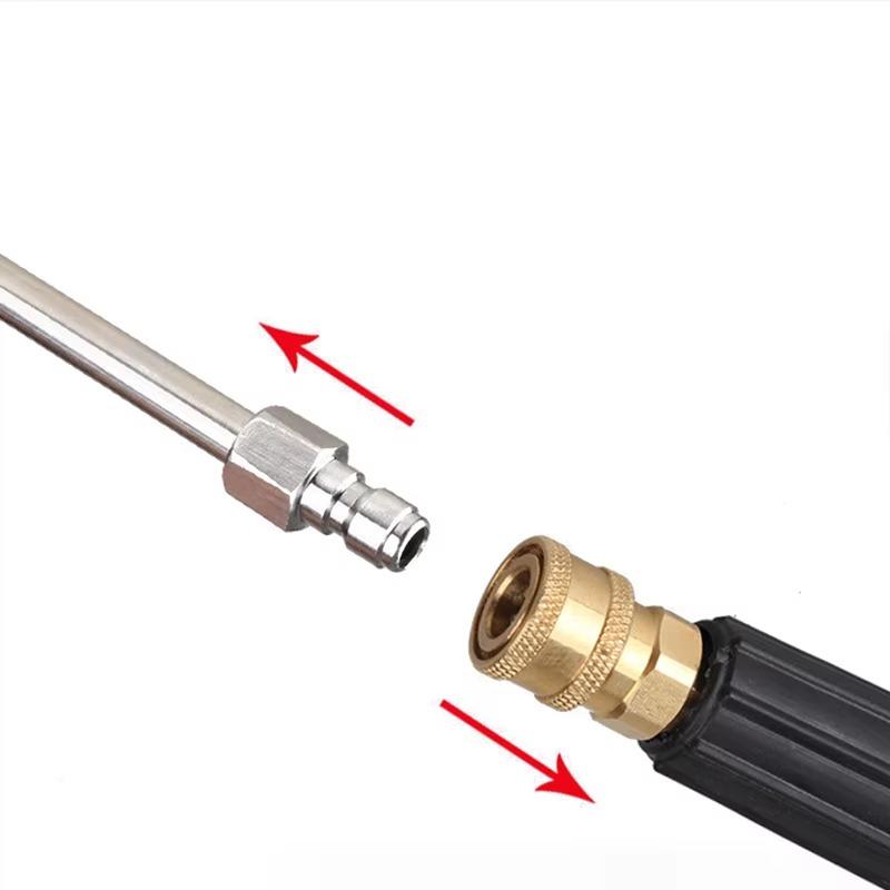 Pressure Washer Extension Spray Wand Set Stainless Steel Brass Nozzle For Car Washing Yard Cleaning