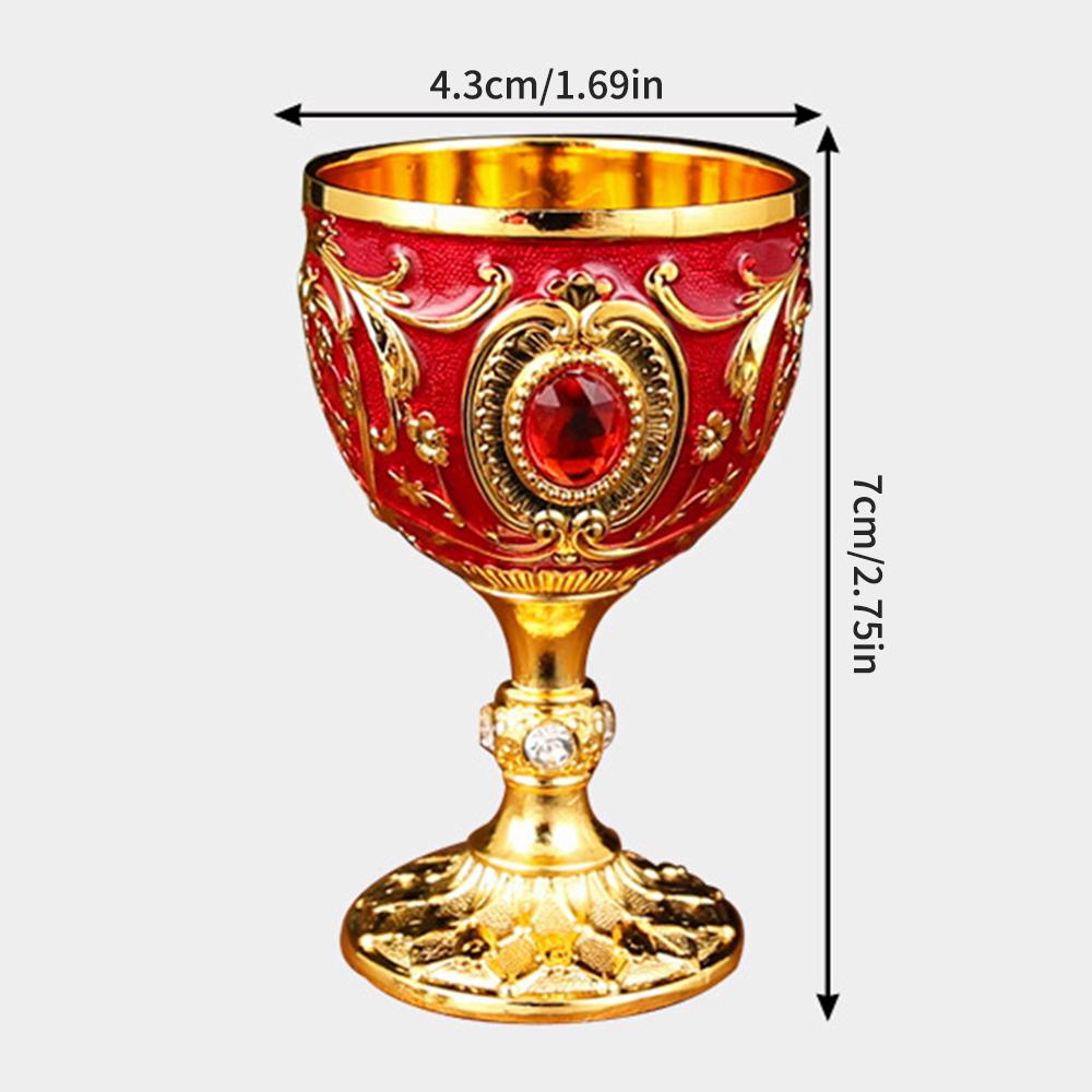 1pc Timeless Embossed Metal Chalice Goblet Vintage Wine Champagne Liqueur Cup Perfect for Bars Restaurants Home Decor