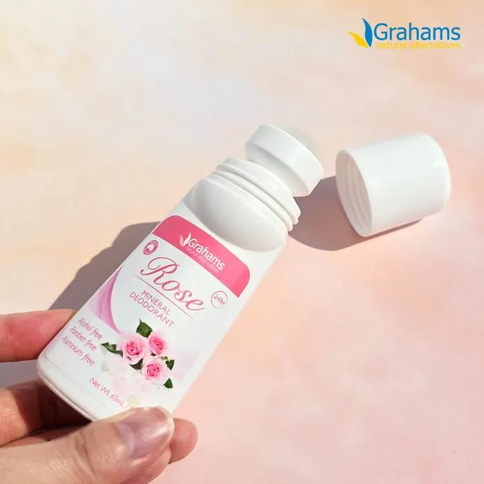 Natural Mineral Deodorant Roll-On Rose 65mL