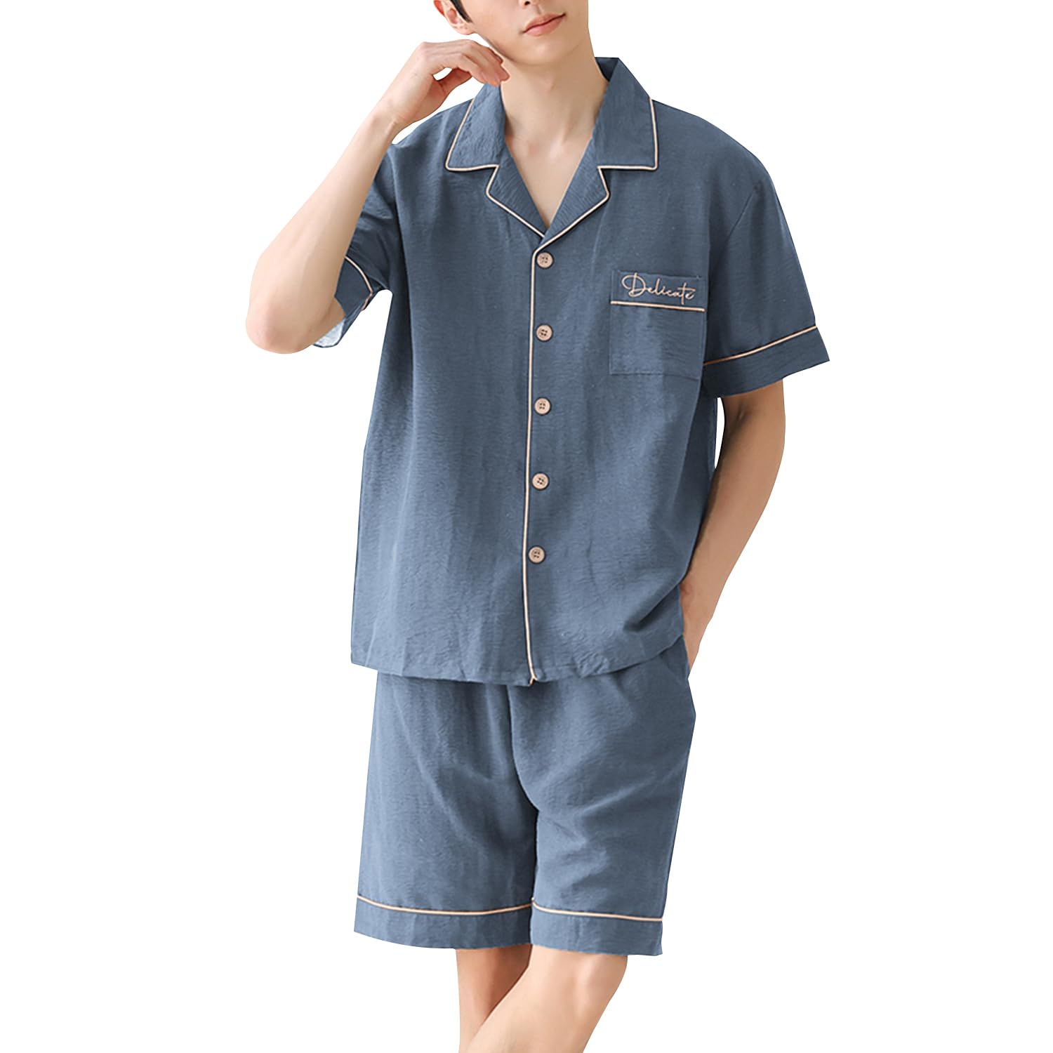 

PAFHL Комплект с коротким рукавом и низом и Идеально подходит для больницы или rmwr 4306 Размер L Мужская пижама, Лето/Весна, Легкий, Комплект с открытой передней частью, Дышащий,