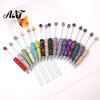 Refillable Bling Writing Pen Diamond Beadable Pens, Rhinestone Beaded DIY Bead Pen, Crystal Shaft Retractable Twist Ballpoint Black Ink Pens