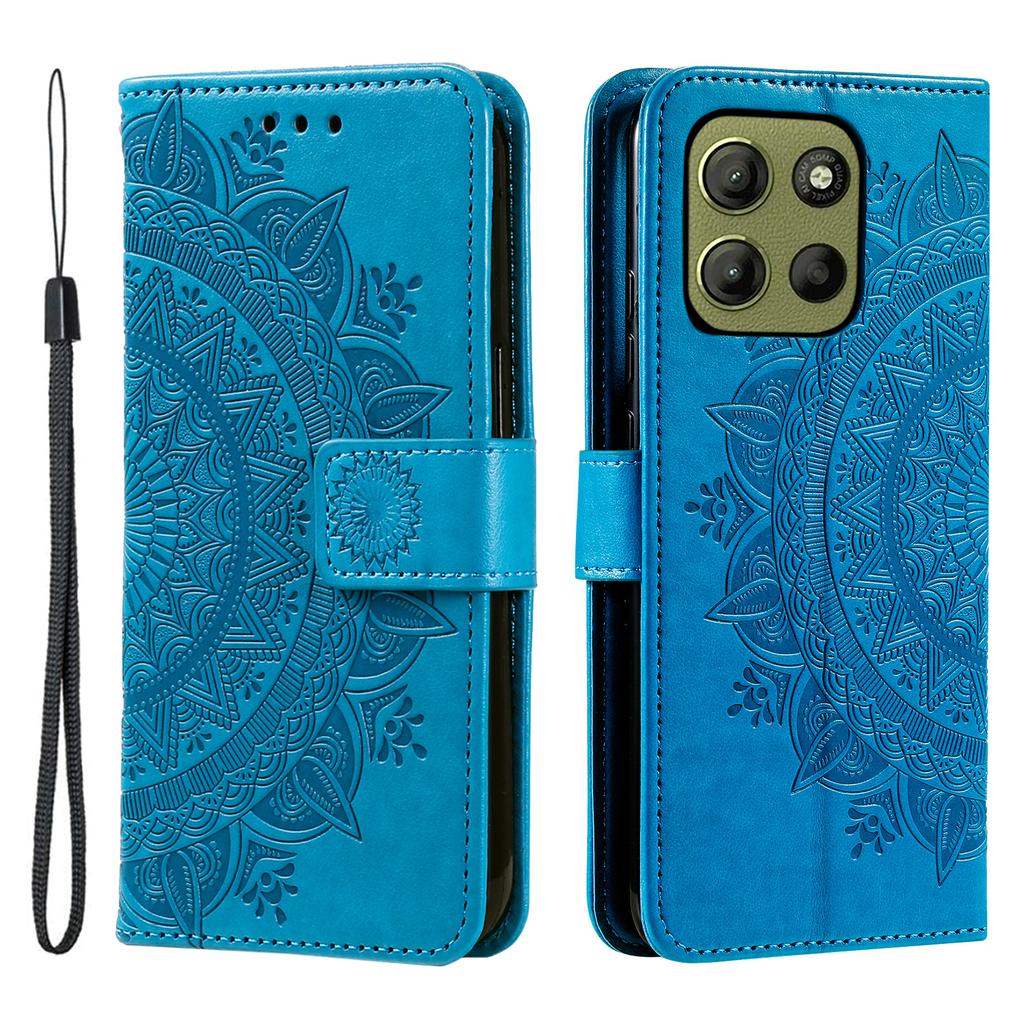 For Motorola Moto G15 4G Case Imprinted Totem PU Leather Wallet Stand Phone Cover