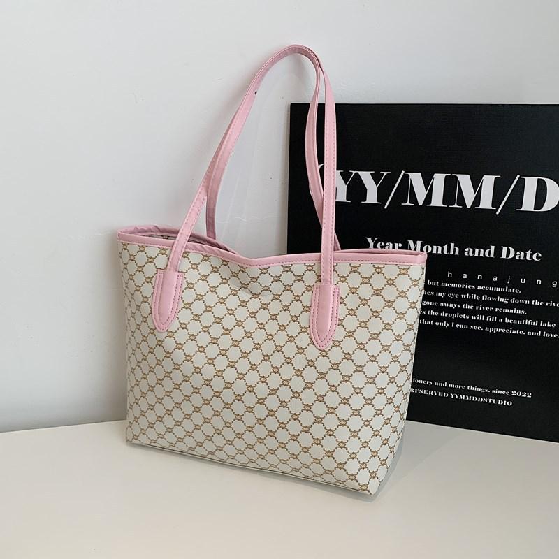 

Commuter large-capacity retro women s bags, new fashionable versatile shoulder underarm bags, premium tote bags рожевий