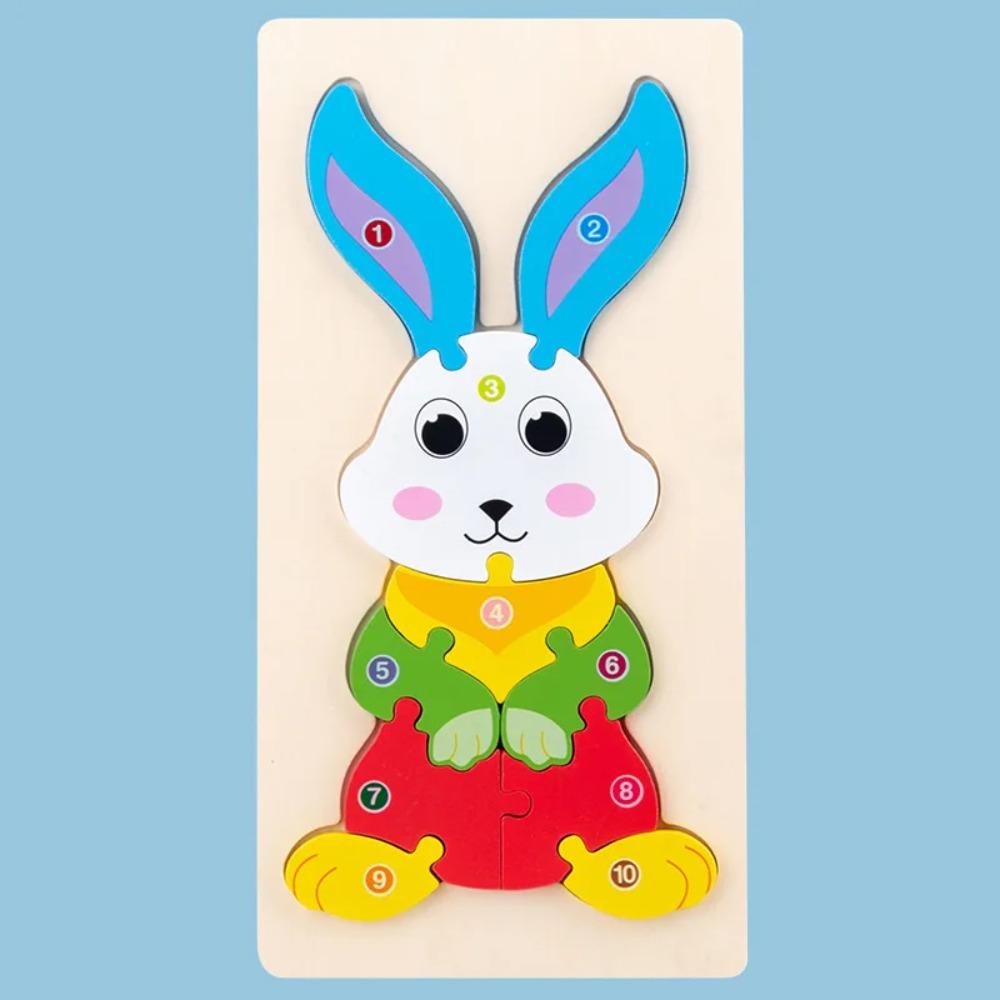 Big Size Cartoon Animal 3D Wooden Puzzle Jigsaw For Children Montessori Assemble Early Education Puzzle Game Toy Baby Gift