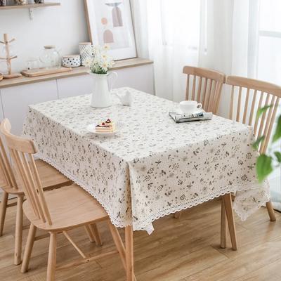 Cotton And Linen Printed Small Fresh Tablecloth Cover Cloth Fringe Lace Non-Slip Pattern Rectangular Home Decoration Outdoor