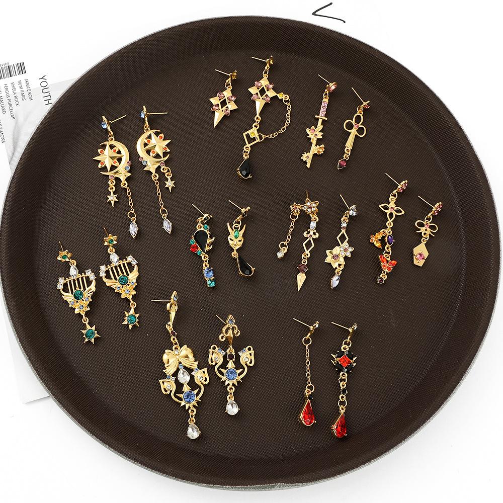 Genshin Impact Brincos Delicados, Zhongli Mona Xiao Barbatos Ayaka Kazuha Tartaglia Barbara Hutao Cosplay Ear Studs