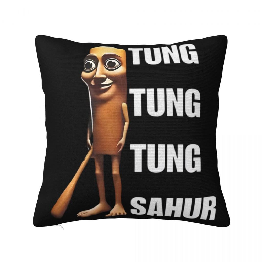 Tung Tung Tung Sahur Square Pillow Case Italian Brainrot Meme Cushion Covers Fashion Decorative Pillowcover for Seat 18