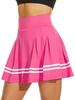 Women's Pleated Tennis Skirt with Pockets and Built-in Shorts - High-Elastic Golf Sports Skort