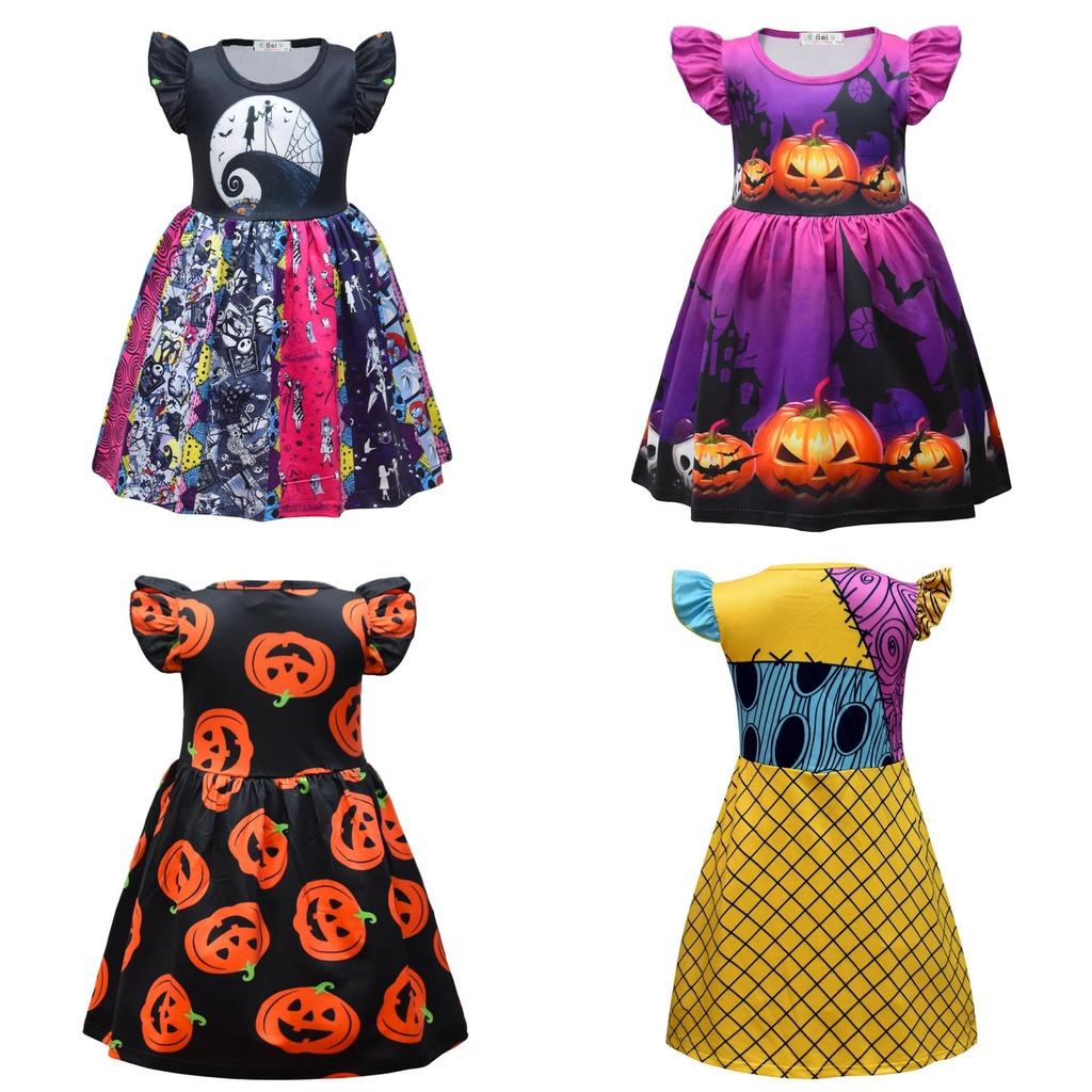 Girls Princess The Nightmare Before Christmas Dress Halloween Cosplay Skirt