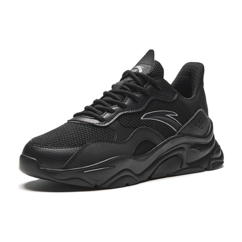 Anta Little Millennium Cushioning, Wear Resistant Low top Casual Shoes Women's Black Sneakers 922528826F-2