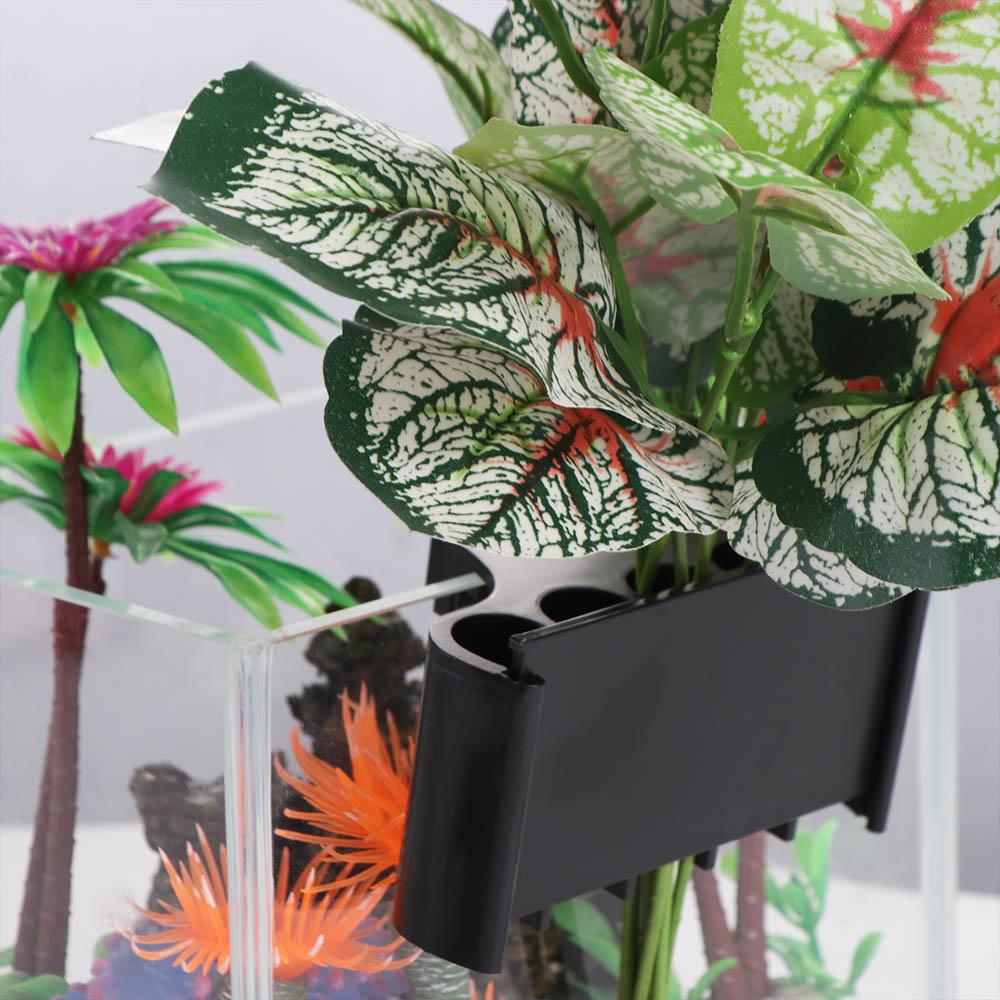 With Integrated Hook Aquarium Planter Black Hanging Aquatic Plant Pot Plastic with Hole Aquarium Plant Holder Emersed Plants